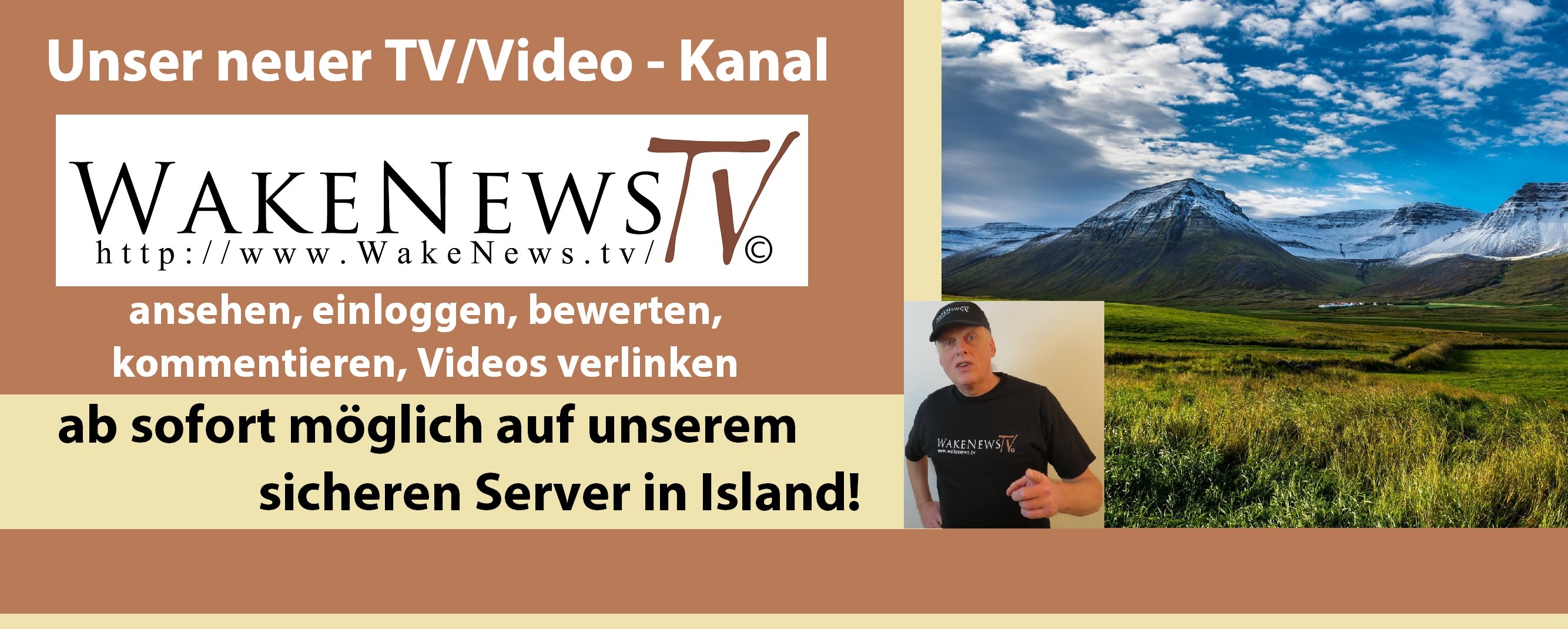 Unser Neuer TV-Video-Kanal Wake News TV in Island